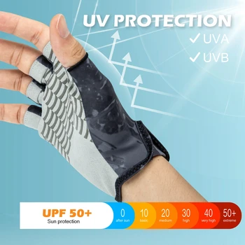Ръкавици за риболов Goture UPF50 + летни дишащи ръкавици без пръсти с противоскользящим силикон за разходки на открито, езда на велосипед, каякинге