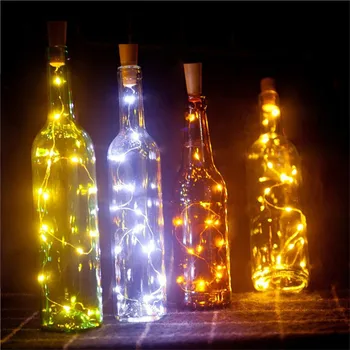 Сватбена Коледен Празничен Декор Мини LED Лампа във формата на тапи за бутилки, 2 бр. Вечер на Бар столове, осветителни Тела От Медна Тел 1/2 /3 м