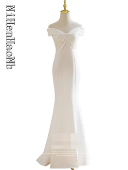 Сватбена рокля русалка, елегантни и модерни сватбени рокли с отворени рамене