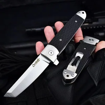 Сгъваем нож с дръжка G10, открит ловен нож, риболовен альпинистский инструмент за оцеляване, инструмент за аварийно спасяване, Остър нож, плодов нож