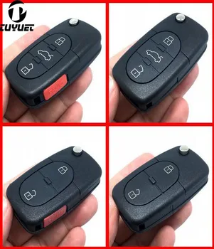 Сгъваем флип калъф за дистанционно на ключа на автомобила за Audi FOB Blanks Case