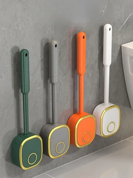Скандинавски пластмасов ершик за тоалетна, стенен за баня, висящ на силикон ершик за тоалетна, инструменти за почистване на escobilla wc, тела за дома
