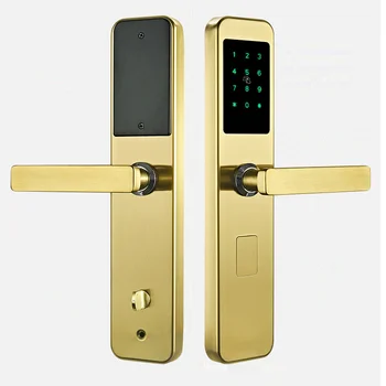 Скрит отвор за ключ, биометричен пръстов отпечатък, smart заключване на дръжката на вратата