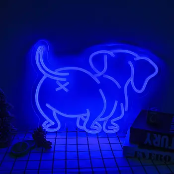 Скъпа неонова реклама с малко куче, led неонова лампа, нощен знак, декорация на детска спални, настолни лампи, електрически крушки, подарък за рожден ден