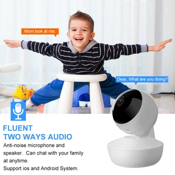 Следи бебето, 3-мегапикселова IP камера, WIFI, камера за видео наблюдение в помещението, двупосочна аудио, безжична камера видеонаблюдение за умни домове
