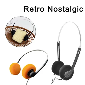 Слушалки чашки Музика Mp3 Walkman ретро чувства Преносими опънат малки слушалки Спортна мода подпори за фотосесия