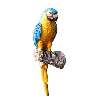 Статуята На Птици Градински Орнамент Дързък Папагал Добре Дошли Знак Скулптура Птици Реалистични Фигурки На Животни За Приказна Градина Тревата Изкуство