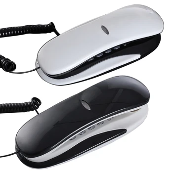 Стенен кабелен телефон, настолен домашен телефон, наричайки възрастните хора, вграден бутон на телефона за домашния офис