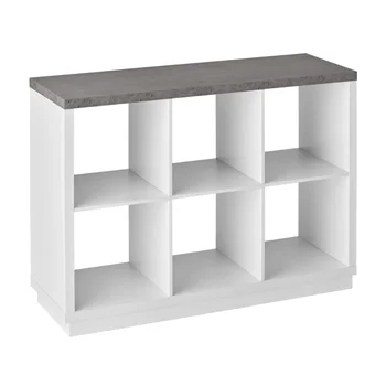 Създай свой собствен мебелен организатор на 6 кубчета, бял с горна част от изкуствена бетон