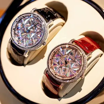 Часовници поло, луксозни дамски модни часовници с диаманти, мода водоустойчив часовник