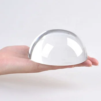 Чест кристал 60 мм и 100 мм Е Прозрачна стъклена лупа Полукълбо Наполовина Куполна Кристална Топка За Украса на преспапиета